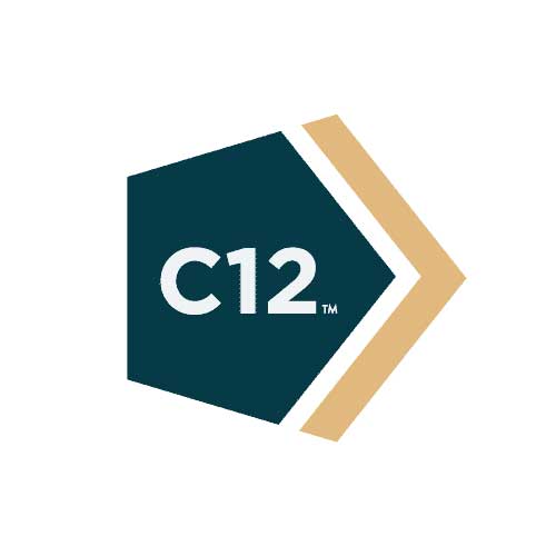 C12 logo with hexagonal design.